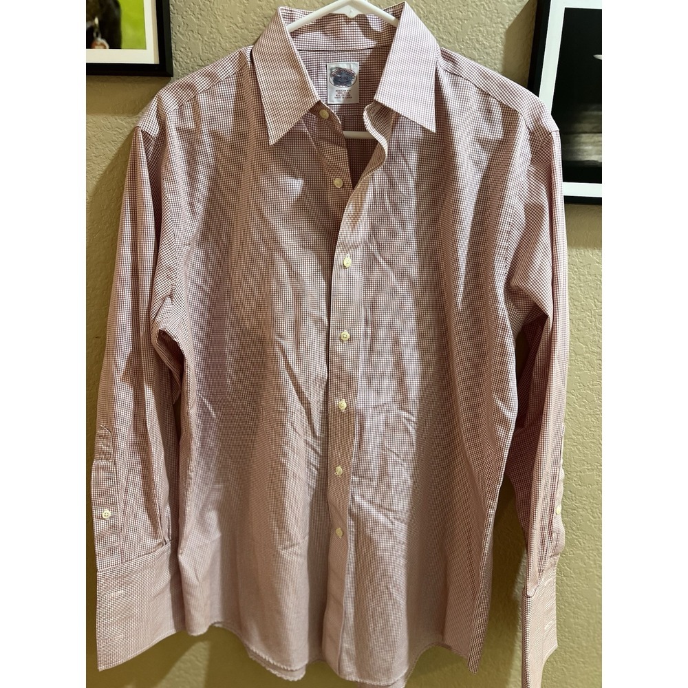Mens Brooks‎ Brothers Non-Iron 346 Dress Shirt Size 15-32 Regular fit All Cotton